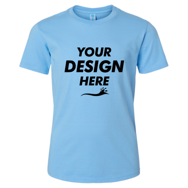 SoftShirts Youth Classic T-Shirt, Azure, Front view, Mockup