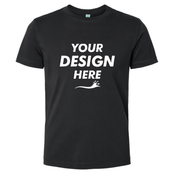 SoftShirts Youth Classic T-Shirt, Black, Front view, Mockup