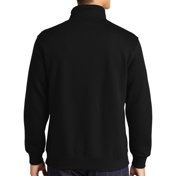 Sport Tek 1/4 Zip Sweatshirt, Black, Back view