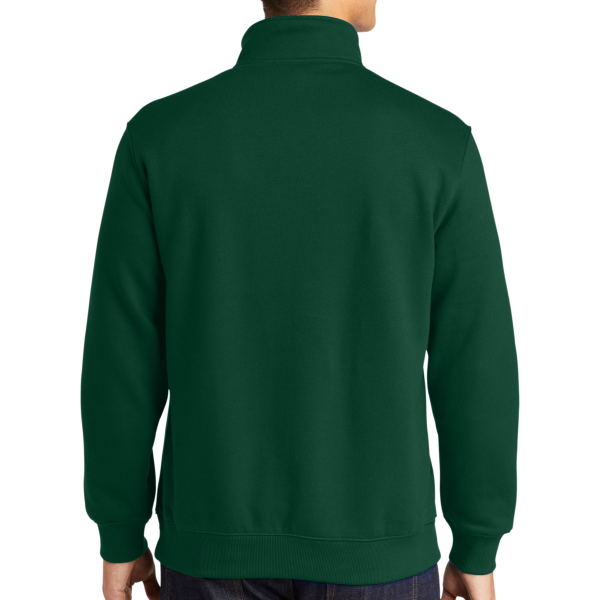 Sport Tek 1/4 Zip Sweatshirt, Forest Green, Back view