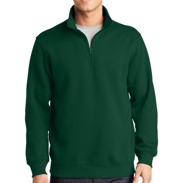Sport Tek 1/4 Zip Sweatshirt, Forest Green, Front view