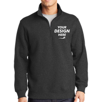 Sport Tek 1/4 Zip Sweatshirt, Graphite Heather, Front view, Mockup