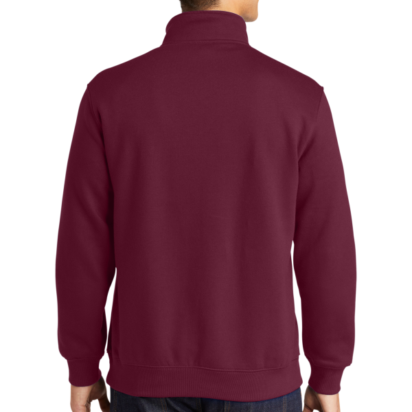 Sport Tek 1/4 Zip Sweatshirt, Maroon, Back view