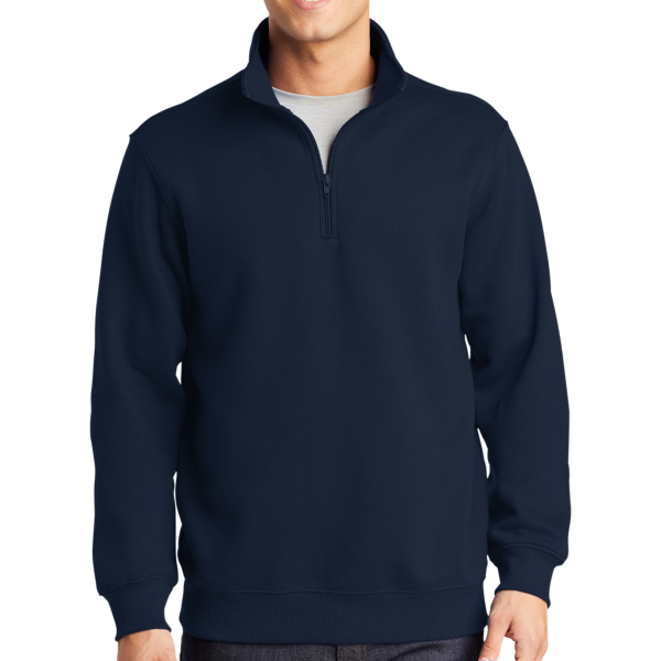 Sport Tek 1/4 Zip Sweatshirt, True Navy, Front view