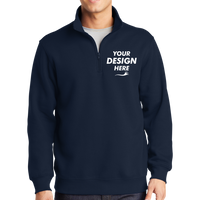Sport Tek 1/4 Zip Sweatshirt, True Navy, Front view, Mockup