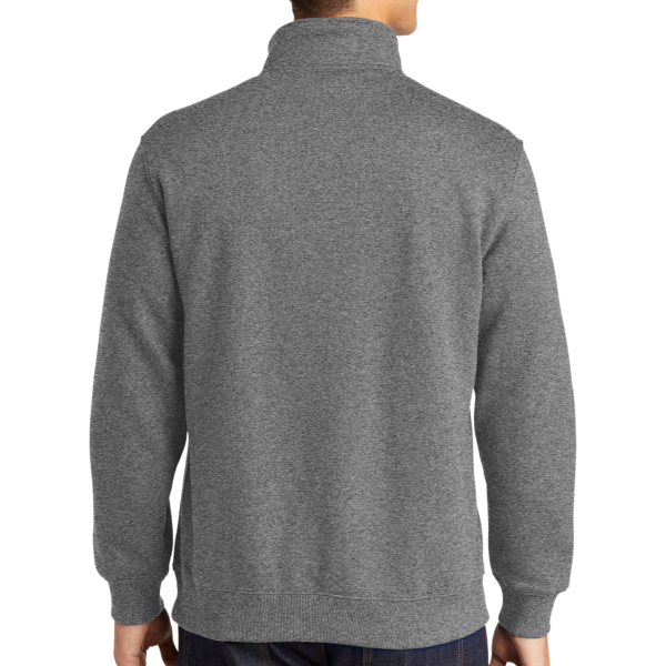 Sport Tek 1/4 Zip Sweatshirt, Vintage Heather, Back view