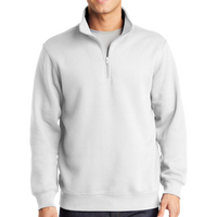 Sport Tek 1/4 Zip Sweatshirt, White, Front view