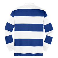 Sport Tek Classic Long Sleeve Rugby Polo, True Royal / White, Back view