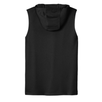 Sport Tek Competitor Sleeveless Hoodie, Black, Back view