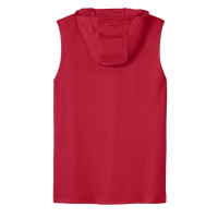 Sport Tek Competitor Sleeveless Hoodie, Deep Red, Back view
