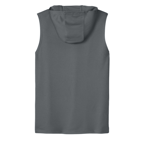Sport Tek Competitor Sleeveless Hoodie, Iron Grey, Back view