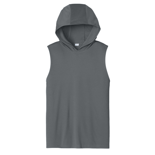 Sport Tek Competitor Sleeveless Hoodie, Iron Grey, Front view
