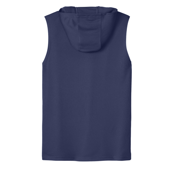 Sport Tek Competitor Sleeveless Hoodie, True Navy, Back view