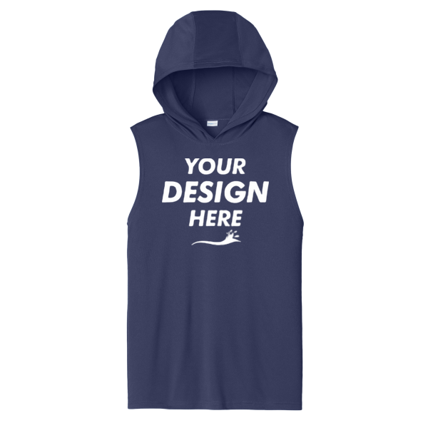 Sport Tek Competitor Sleeveless Hoodie, True Navy, Front view, Mockup