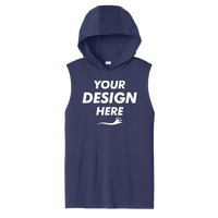 Sport Tek Competitor Sleeveless Hoodie, True Navy, Front view, Mockup