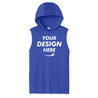 Sport Tek Competitor Sleeveless Hoodie, True Royal, Front view, Mockup