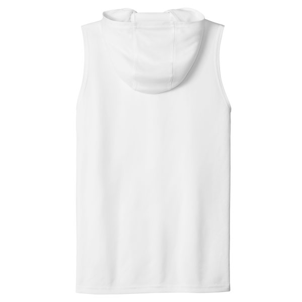 Sport Tek Competitor Sleeveless Hoodie, White, Back view