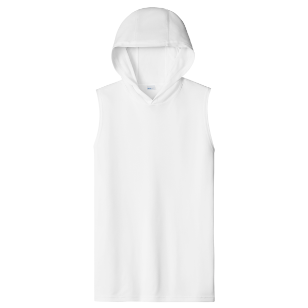 Sport Tek Competitor Sleeveless Hoodie, White, Front view