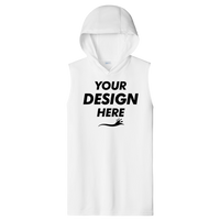 Sport Tek Competitor Sleeveless Hoodie, White, Front view, Mockup