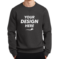 Sport Tek Crewneck Sweatshirt, Graphite Heather, Front view, Mockup