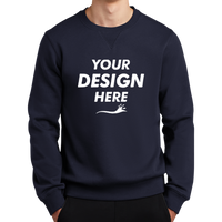 Sport Tek Crewneck Sweatshirt, True Navy, Front view, Mockup