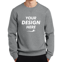 Sport Tek Crewneck Sweatshirt, Vintage Heather, Front view, Mockup