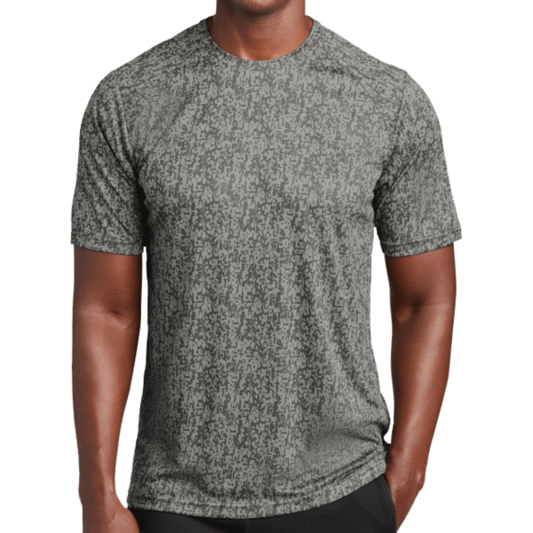 Sport Tek Digi Camo Tee, Grey Concrete, Front view