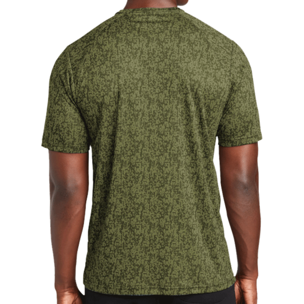 Sport Tek Digi Camo Tee, Olive Drab Green, Back view