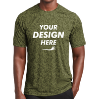 Sport Tek Digi Camo Tee, Olive Drab Green, Front view, Mockup