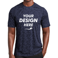 Sport Tek Digi Camo Tee, True Navy, Front view, Mockup