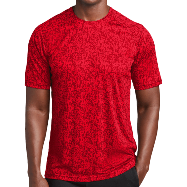 Sport Tek Digi Camo Tee, True Red, Front view