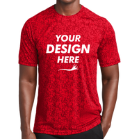 Sport Tek Digi Camo Tee, True Red, Front view, Mockup