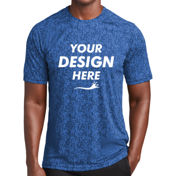 Sport Tek Digi Camo Tee, True Royal, Front view, Mockup