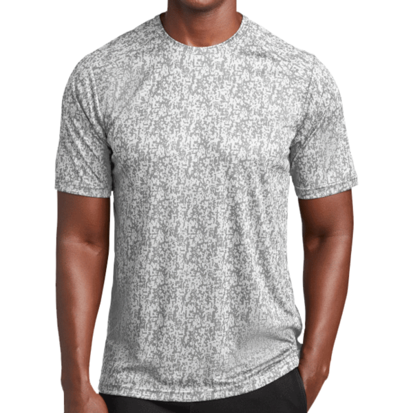 Sport Tek Digi Camo Tee, White, Front view