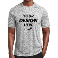 Sport Tek Digi Camo Tee, White, Front view, Mockup