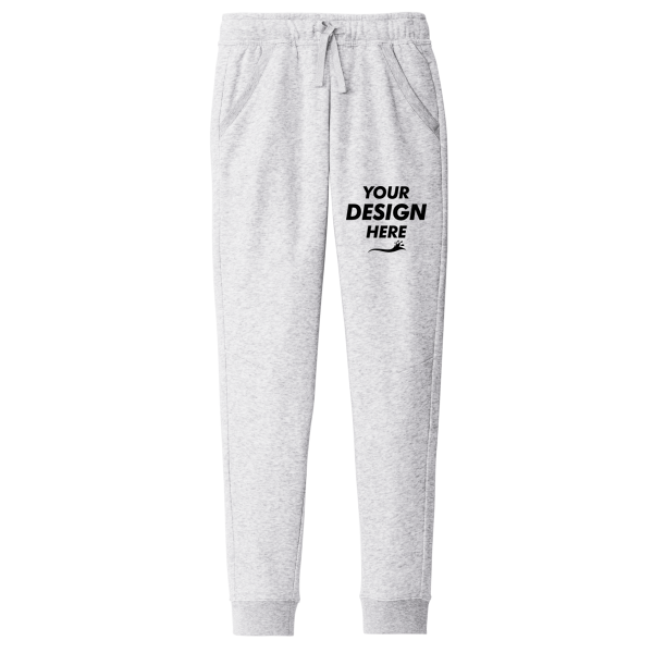 Sport Tek Drive Fleece Jogger, Athletic Heather, Front view, Mockup
