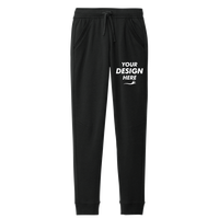 Sport Tek Drive Fleece Jogger, Black, Front view, Mockup