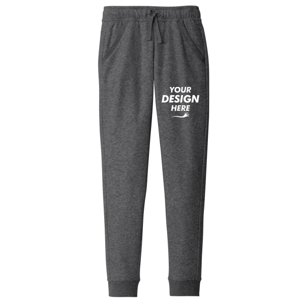 Sport Tek Drive Fleece Jogger, Graphite Heather, Front view, Mockup