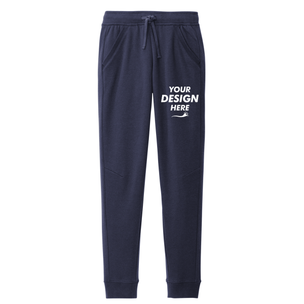 Sport Tek Drive Fleece Jogger, True Navy, Front view, Mockup