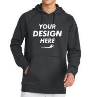 Sport Tek Drive Fleece Pullover Hoodie, Charcoal Grey, Front view, Mockup