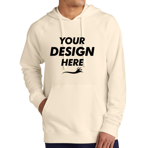 Sport Tek Drive Fleece Pullover Hoodie, Ecru, Front view, Mockup