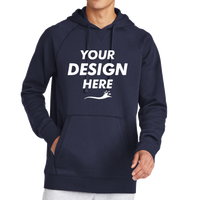 Sport Tek Drive Fleece Pullover Hoodie, True Navy, Front view, Mockup