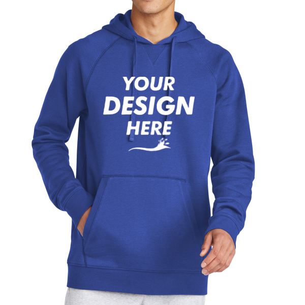 Sport Tek Drive Fleece Pullover Hoodie, True Royal, Front view, Mockup