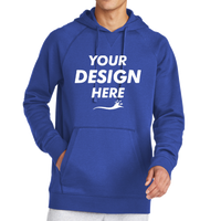 Sport Tek Drive Fleece Pullover Hoodie, True Royal, Front view, Mockup