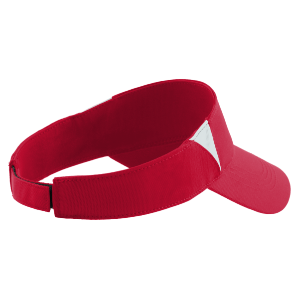 Sport Tek Dry Zone ® Colorblock Visor, True Red / White, Back view
