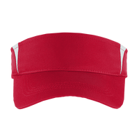 Sport Tek Dry Zone ® Colorblock Visor, True Red / White, Front view