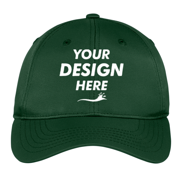 Sport Tek Dry Zone ® Nylon Cap, Forest Green, Hat (Front) view, Mockup