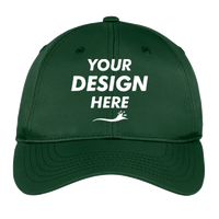 Sport Tek Dry Zone ® Nylon Cap, Forest Green, Hat (Front) view, Mockup