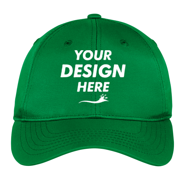 Sport Tek Dry Zone ® Nylon Cap, Kelly Green, Hat (Front) view, Mockup