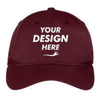 Sport Tek Dry Zone ® Nylon Cap, Maroon, Hat (Front) view, Mockup